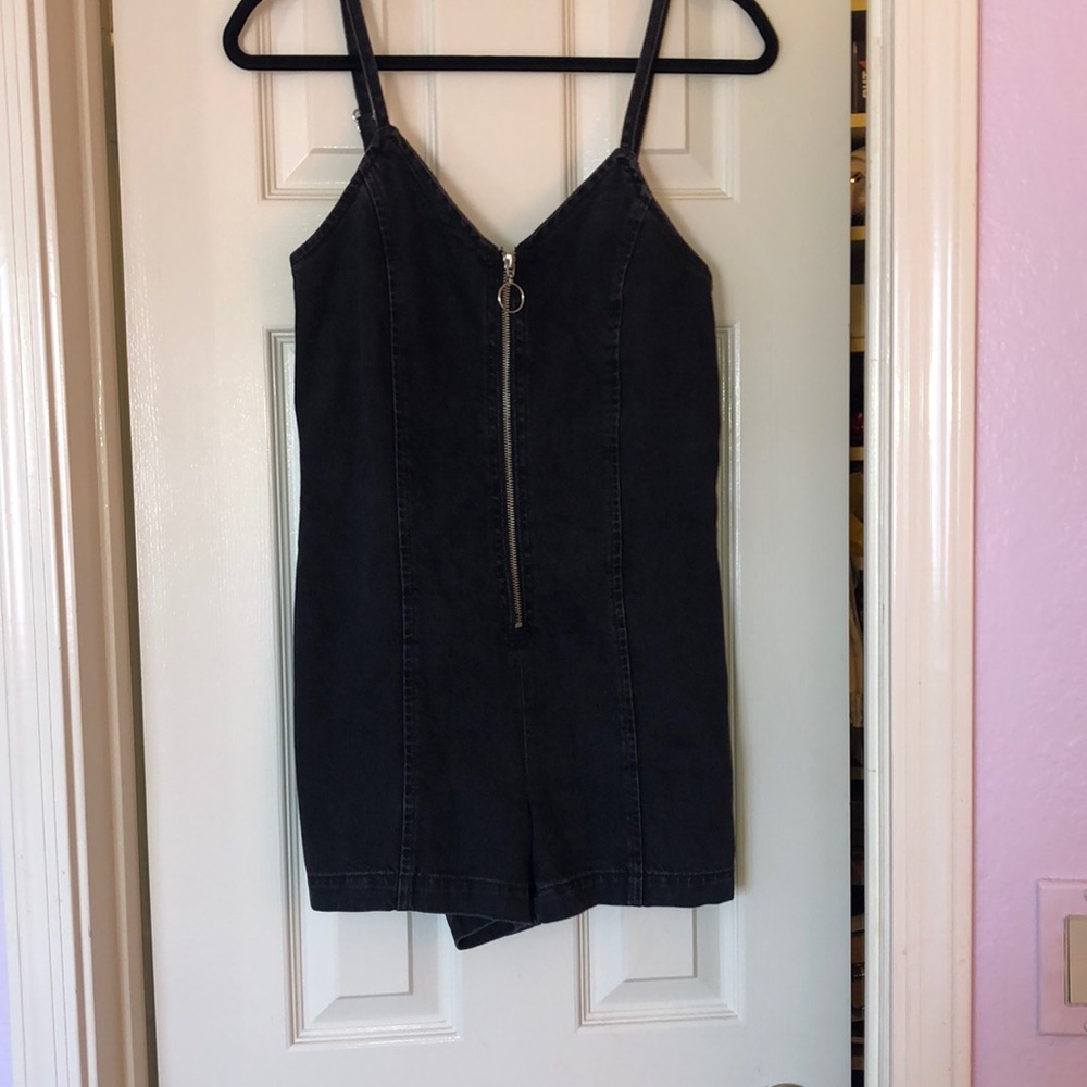 Topshop denim zip up romper